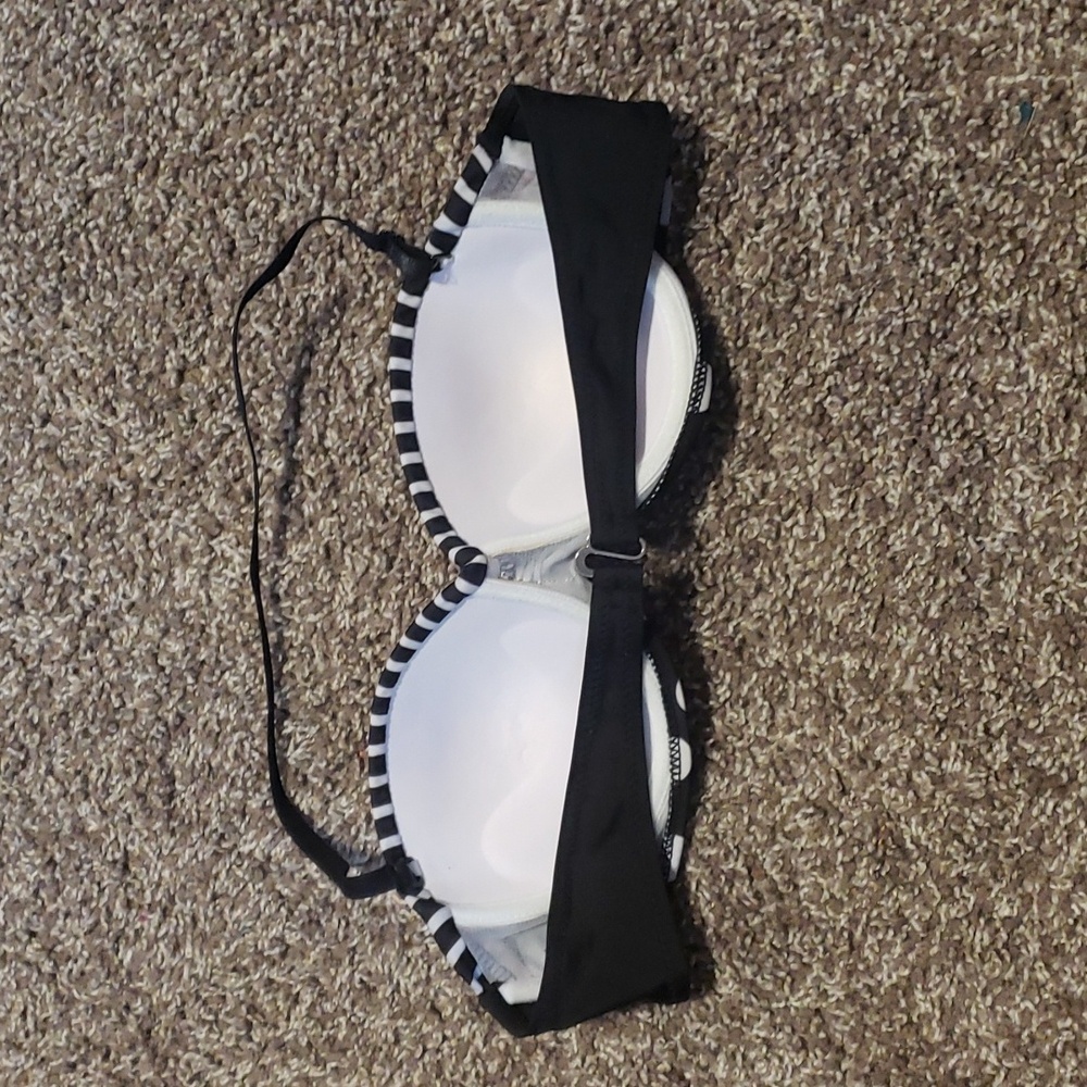 NEW polkadot High-Waisted Bikini Underwire Push-up Strapless Option Pin-up - Picture 5 of 7